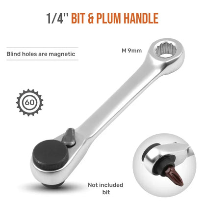 Rynx | Mini Treble 1/4 Ratchet Wrench Set | Double-Ended Quick Socket Screwdriver Hex Torque Wrenches Spanner