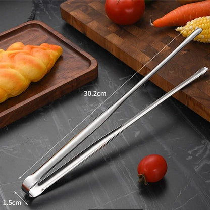 Rynx | Stainless Steel Grill Tongs – Non-Slip Food Clip, BBQ Steak, Bread Tong, Cooking Utensils, Party Kitchen Gadgets