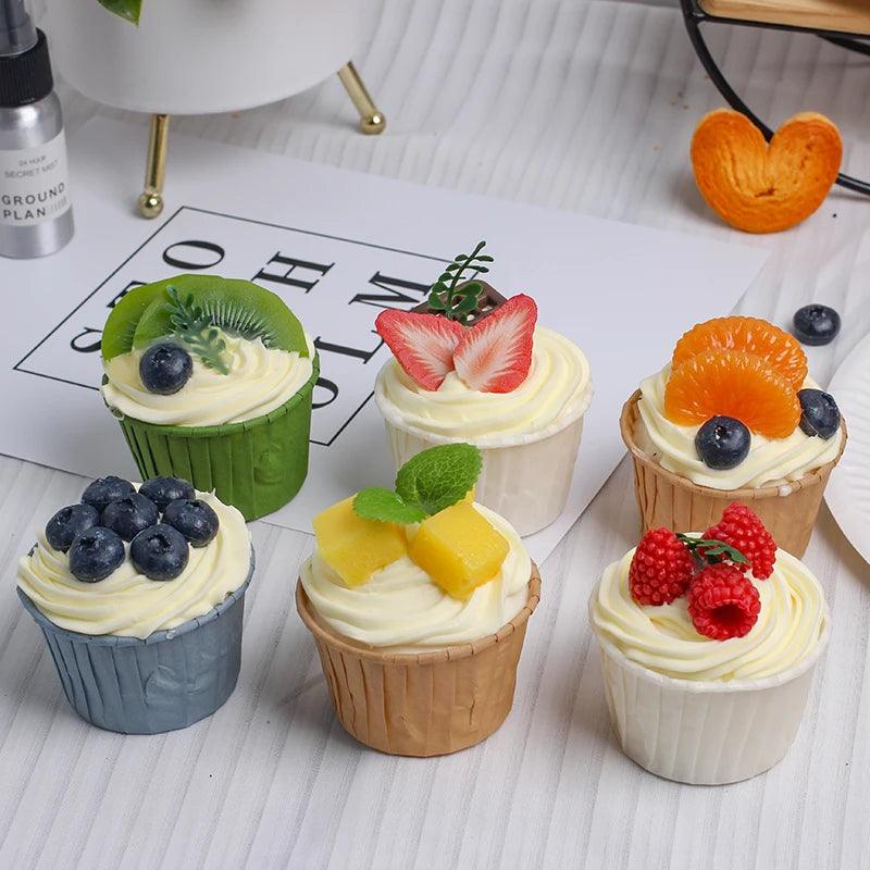 Rynx | 6-piece lifelike cupcake decoration set for food photography and gifts for children - Ideal for refrigerator display