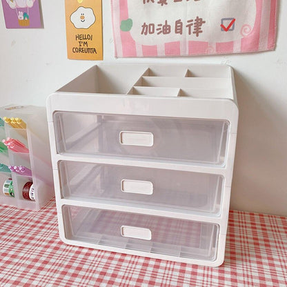 Rynx | Versatile stackable desk organizer with drawer and brush holder for a tidy workspace