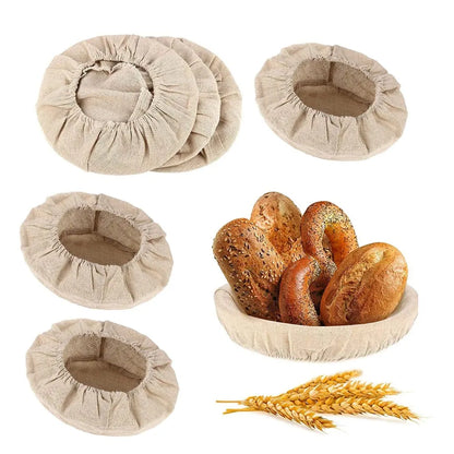 Rynx | Fermented Linen Cloth Cover for Round Rattan Bread Proofing Basket - Bread Dough Banneton Flax Cloth Liner Bag