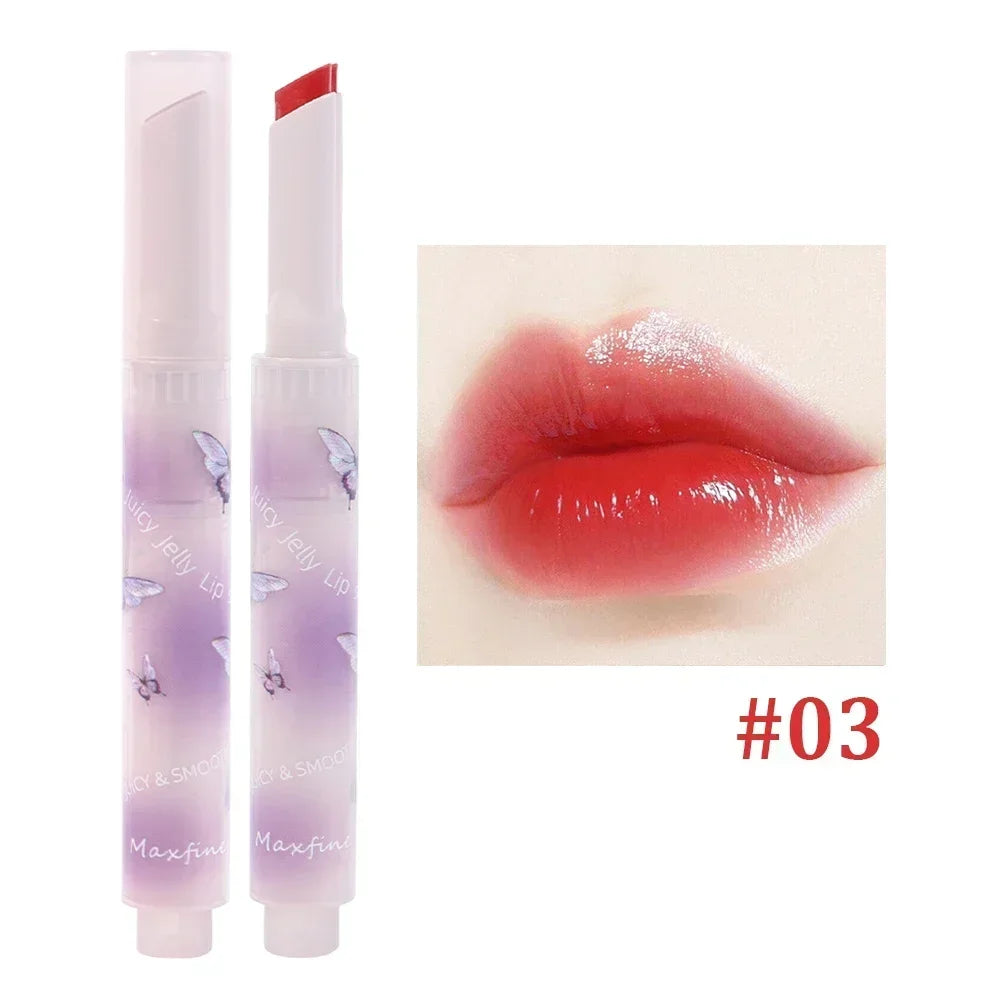 Rynx | Thin Tube Flower Lipstick Pencil Heart-Shaped Gel Lipstick Pencil Makeup Long-Lasting Moisturizing Lip Lacquer Girls Korean Cosmetics