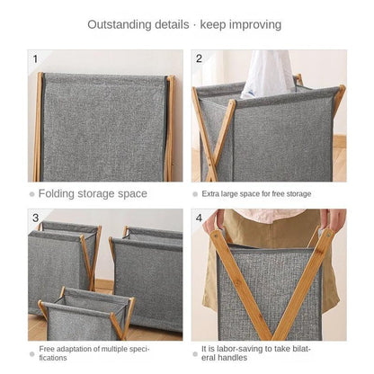 Rynx | Eco-friendly collapsible laundry basket made of bamboo - Stylish and space-saving storage solution