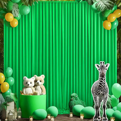 Rynx | 2PCS Sage Green Background Curtain for Party Wedding Wrinkle-free Photo Curtain Background Drapes Fabric Decoration for Baby Shower
