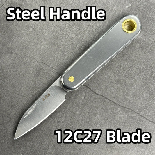 Rynx | SANRENMU 325S Pocket Folding Knife - Mini Key Outdoor Multi-Purpose Knife with 12C27 Blade and G10 Handle