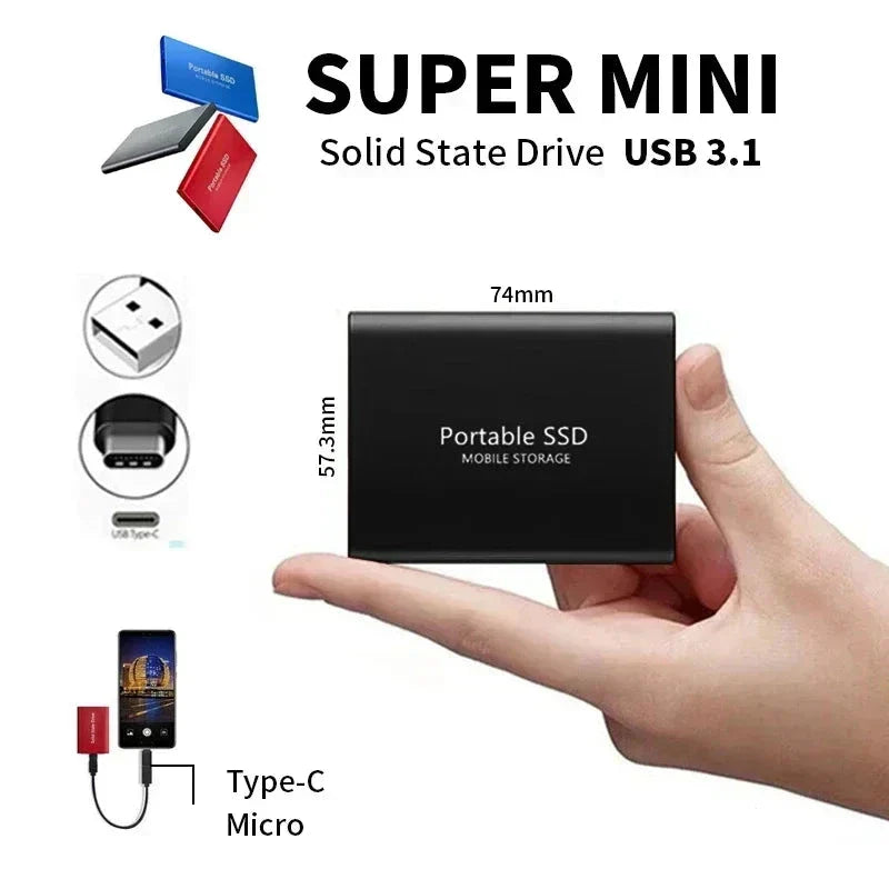 RYNX | Technology | Super Fast External Ssd 2Tb | Mini Ssd | High-Speed Storage For Laptop And Pc