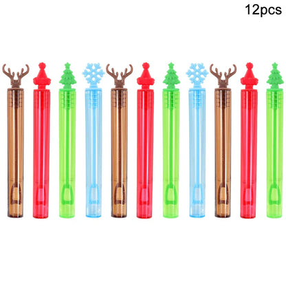 Rynx 12/36Pcs Christmas Bubble Stick Soap Tube Empty Bottle 2024 Christmas Decoration New Year Children's Gift Children's Birthday Party Favors Toy