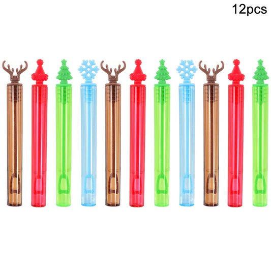 Rynx 12/36Pcs Christmas Bubble Stick Soap Tube Empty Bottle 2024 Christmas Decoration New Year Children's Gift Children's Birthday Party Favors Toy