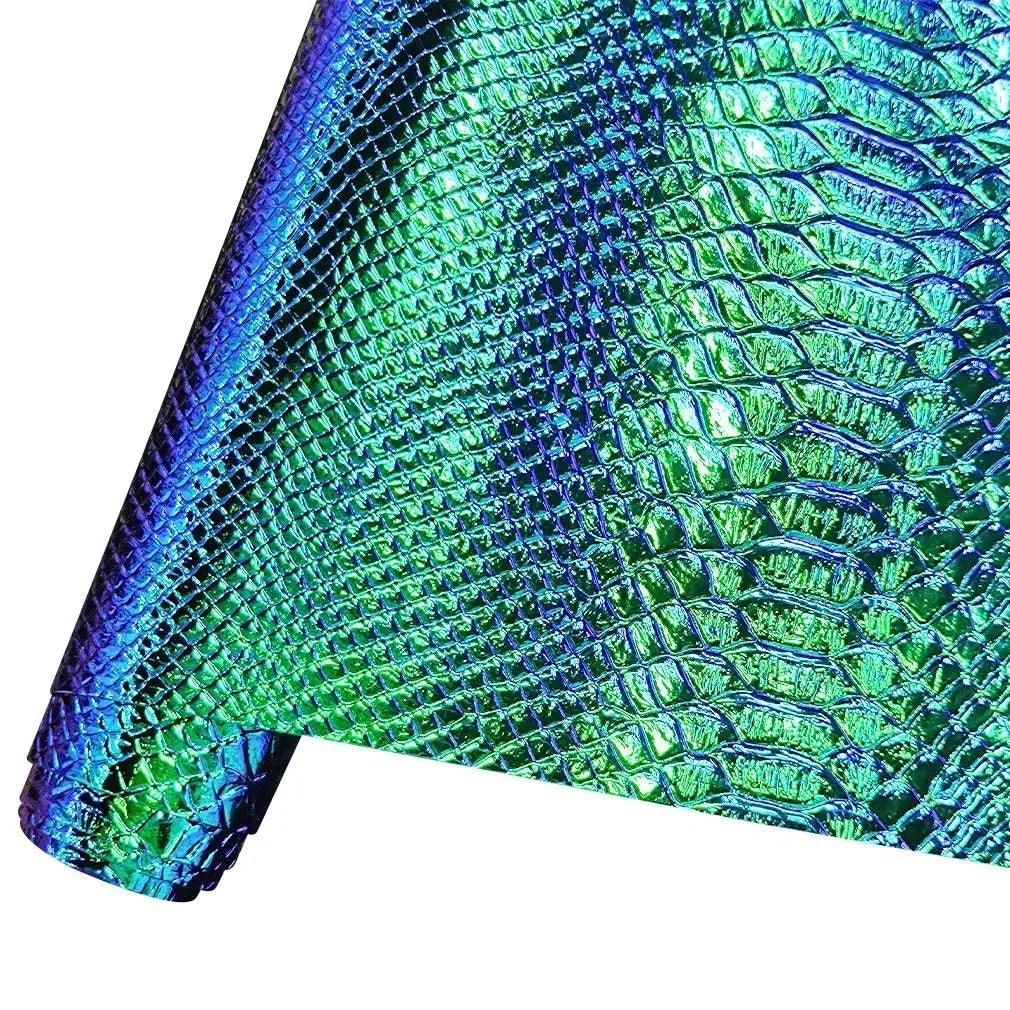 Rynx | Iridescent Holographic Snake Skin PU Leather Craft Roll for Creative DIY Adventures