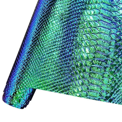 Rynx | Iridescent Holographic Snake Skin PU Leather Craft Roll for Creative DIY Adventures