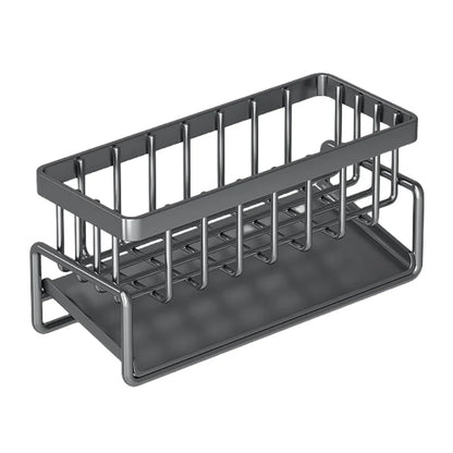 Rynx | Stainless Steel Sink Drain Rack with Sponge Storage - Kitchen Faucet Holder and Soap Drainer