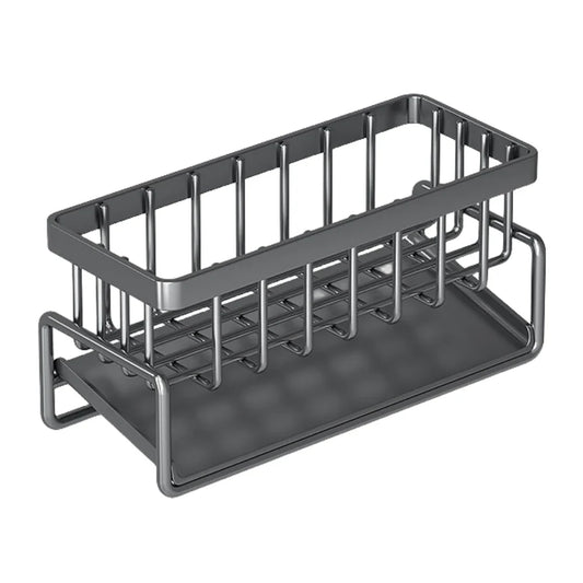 Rynx | Stainless Steel Sink Drain Rack with Sponge Storage - Kitchen Faucet Holder and Soap Drainer