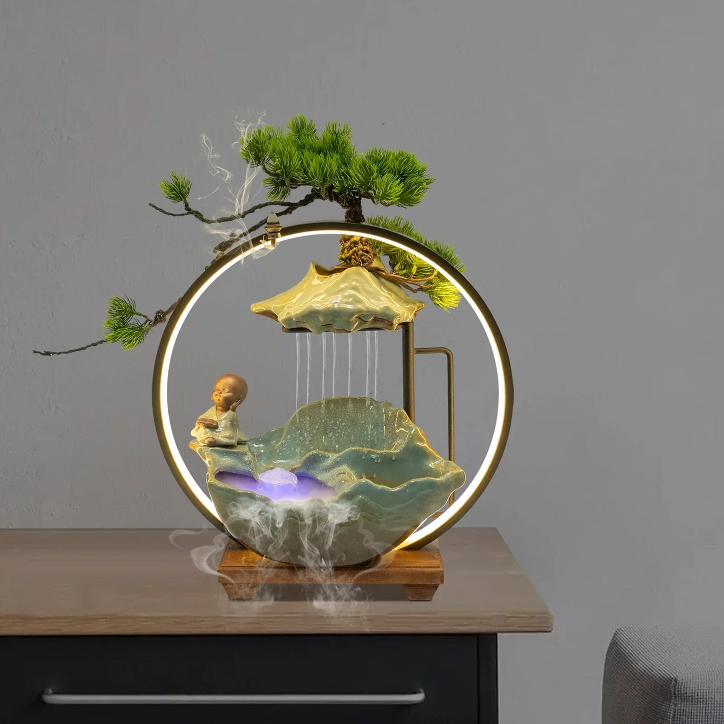 Rynx | Waterfall Fortune LED Incense Burner Zen Decor