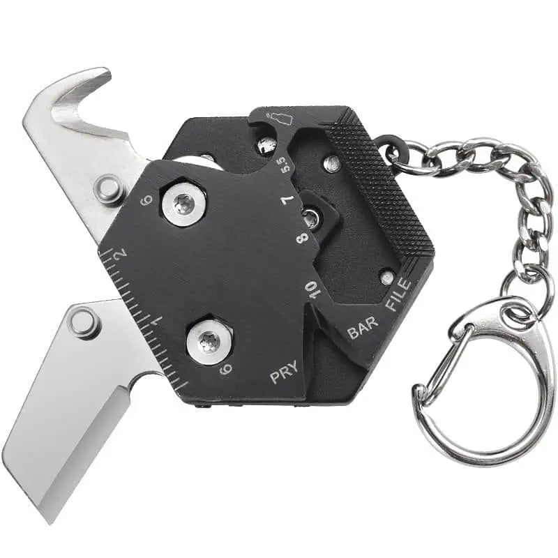 Rynx | Multifunctional Hexagon Coin Outdoor EDC Tool - Folding Coin Knife Keychain with Screwdriver, Pocket Mini Coltello Gear