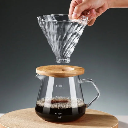 Rynx | Pour Over Coffee Set - Wood Holder & Milk Jug - Perfect Taste
