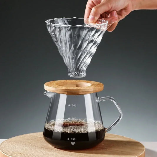 Rynx | Pour Over Coffee Set - Wood Holder & Milk Jug - Perfect Taste