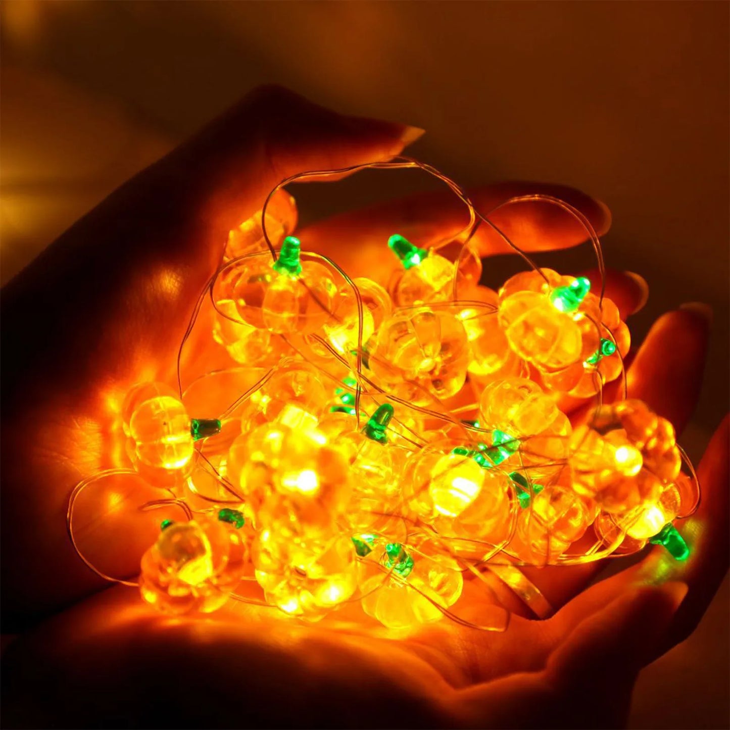 Rynx | Pumpkin Horror Eyes LED String Lights Portable USB 20 40 LEDs Halloween Party Decoration For Home Bar Atmosphere Decor