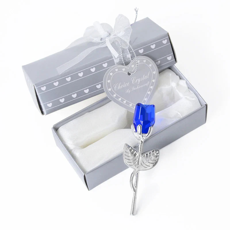 Rynx | Crystal Bear Glass Rose - Valentine's Day Gift, Fashion Ornament, Wedding Home Decor