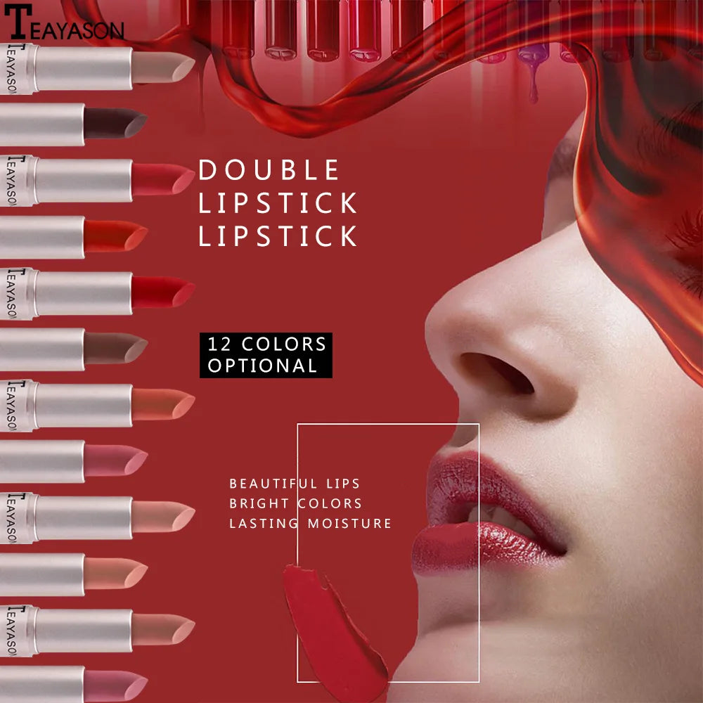 Rynx | Long lasting velvet matte lipstick double-ended lip gloss non-sticky cup lip gloss tint plumper waterproof lipstick makeup