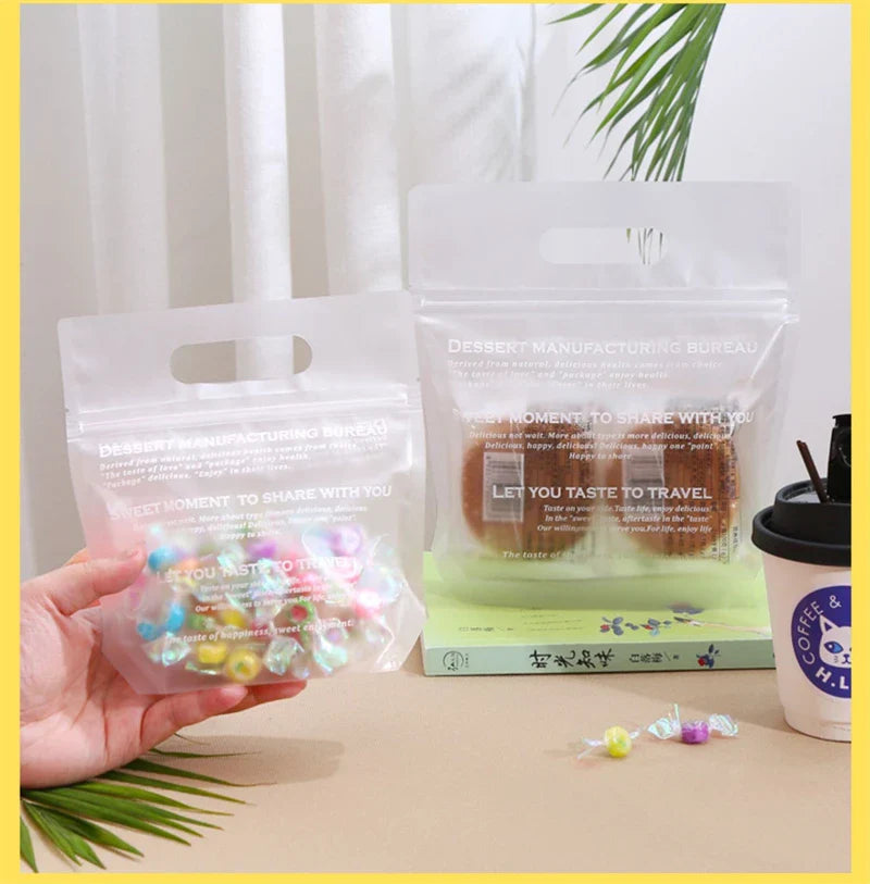 Rynx | LBSISI Life 50pcs Laser Cookie Baking Biscuit Bread Zipper Handle Bags - Ideal for Candy, Snack, Chocolate, and Gift Packing