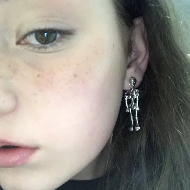 Rynx | Vintage Halloween Skull Skeleton Drop Earrings