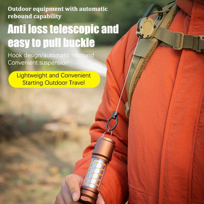 Rynx | Outdoor Retractable Keychain: Wire Rope Reel with Steel Cable Key Ring - Convenient Retractable Tool for Easy Access and Security