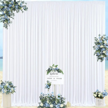 Rynx | 2PCS Sage Green Background Curtain for Party Wedding Wrinkle-free Photo Curtain Background Drapes Fabric Decoration for Baby Shower