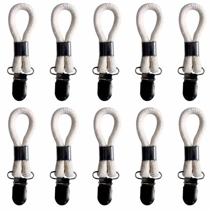 Rynx | Cotton Braided Towel Holder Set with Sturdy Metal Clips - Elegant Space-Saving Solution for Home and Kitchen