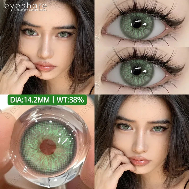 Rynx | New colored contact lenses for eyes 2 pieces blue colorful beautiful pupils green color lenses annually brown contact lenses 14.2 mm