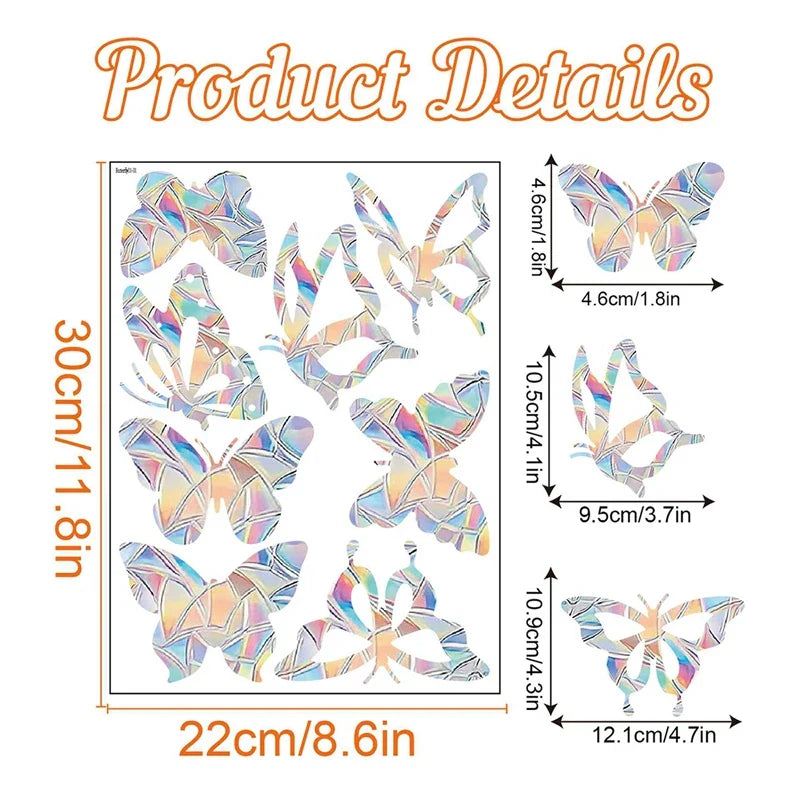 Rynx | PVC Rainbow Suncatcher Window Stickers | Cat Butterfly Prism Glass Wall Decal | Home Kids Bedroom Decoration