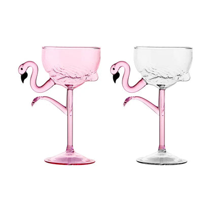 Rynx | Pink Flamingo Cocktail Clear Party Glasses