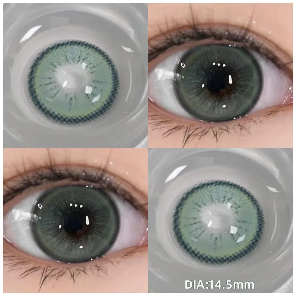 Rynx | 1 Pair (2 pieces) Prescription glasses with diopters colored contact lenses for eye beauty blue green eye color lenses nearsightedness