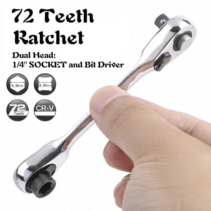 Rynx | Mini Treble 1/4 Ratchet Wrench Set | Double-Ended Quick Socket Screwdriver Hex Torque Wrenches Spanner