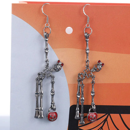 Rynx | Vintage Halloween Skull Skeleton Drop Earrings