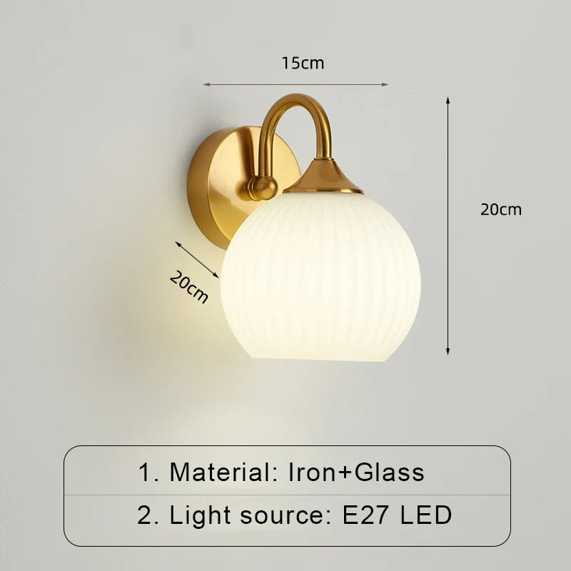 Rynx | ModernWall - Nordic LED Wall Lamp with Glass Dome for Atmospheric Indoor Lighting