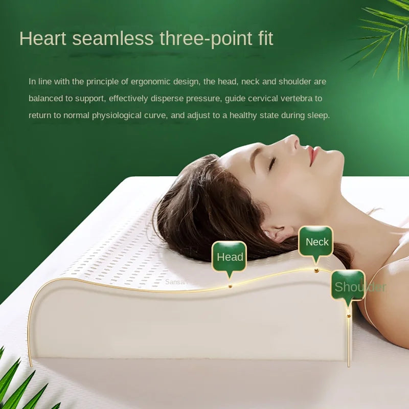 Rynx | TAIHI Thailand Latex Pillow - Orthopedic Neck Pain Relief, Vertebrae Health Care Massage Pillow for Sleeping