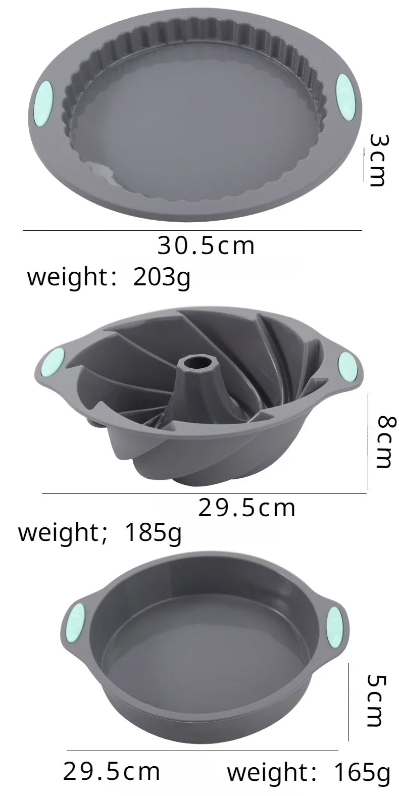 Rynx | 3D Silicone Bread and Muffin Mold Set - Heat Resistant, Non-Stick Kitchen Bakeware for Cakes and Pastries