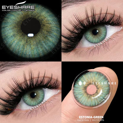 Rynx | 1 Pair Colored Contact Lenses Green Contact Fashion Blue Contact Gray Beautiful Pupils Brown Colored Lenses Yearly