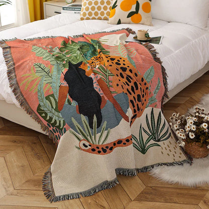 Rynx | Jungle Cats Woven Throw Blanket
