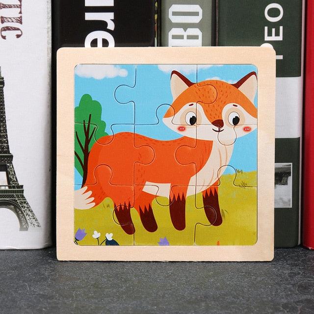 Rynx | Animal Adventure Wooden Tangram Puzzle Set - Creative Learning Toy for Children