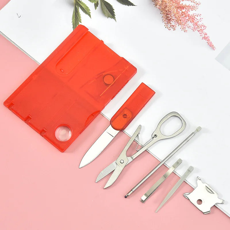 Rynx | 10 in 1 Pocket Credit Card Multi-Tool - Portable Outdoor Survival Gear for Camping and Hiking, Compact Card Tool Kit