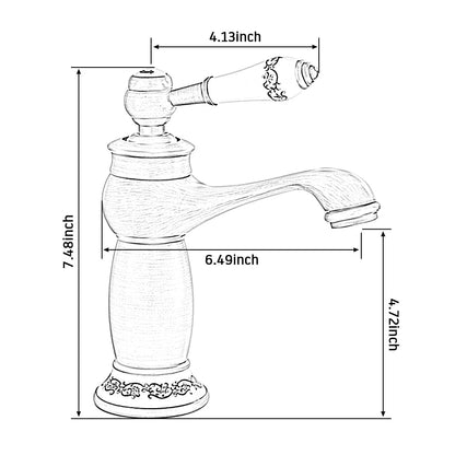 Rynx | HeritageFlow – Vintage Bronze Faucet with Porcelain Handle