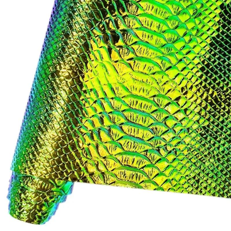 Rynx | Iridescent Holographic Snake Skin PU Leather Craft Roll for Creative DIY Adventures