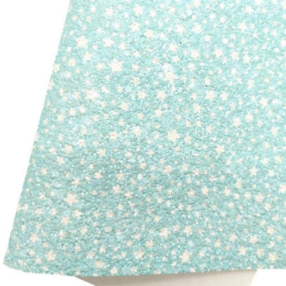 Rynx | Iridescent faux leather crafting sheet with sparkling star and heart design - 21x29CM
