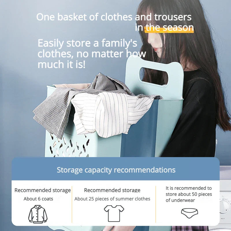 Rynx | Space-Saving Wall-Mounted Folding Laundry Basket - Your Household Laundry and Bathroom Organizer