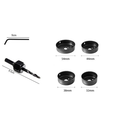 Rynx | Hole Saw Kit: 2/3/6/8/13/16PCS Set with Mandrels, Hex Key & Storage Box - Ideal for Soft Wood & PVC Board