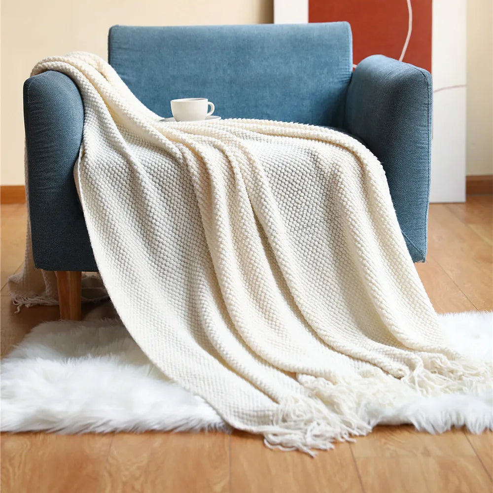 Rynx | Autumn knitted blanket white