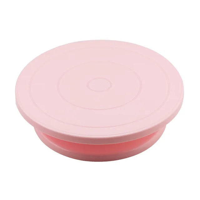 Rynx | Plastic Cake Turntable: Rotating Stable Stand for Baking Decoration - DIY Mold, Anti-Skid Round Cake Table