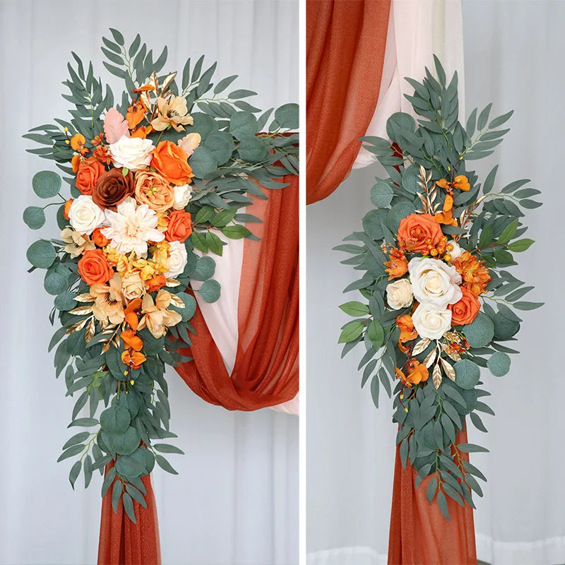 Rynx | Dusty Rose Wedding Arch Flower Decoration for Country Wedding Ceremony Floral Garland Reception Background Decoration
