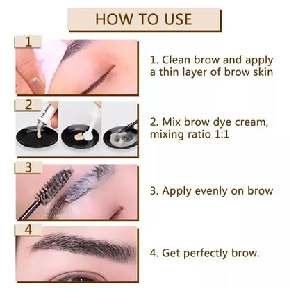 Rynx | 15-Minute Quick Henna Eyelash Eyebrow Coloring Toning Professional Easy Coloring Gel Eyelashes Brown Black Color Toning Cream Set Eyebrows Suitable
